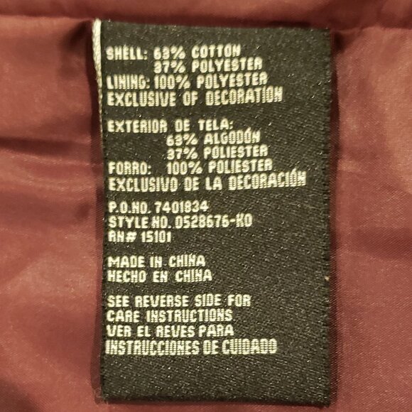 D.E.T.A.I.L.S. INT Cotton Poly Hooded Plum Colored Coat - Picture 10 of 10